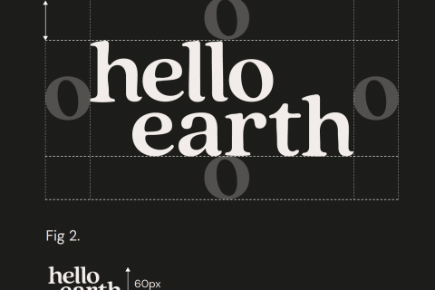 Hello Earth logo with design elements highlighted